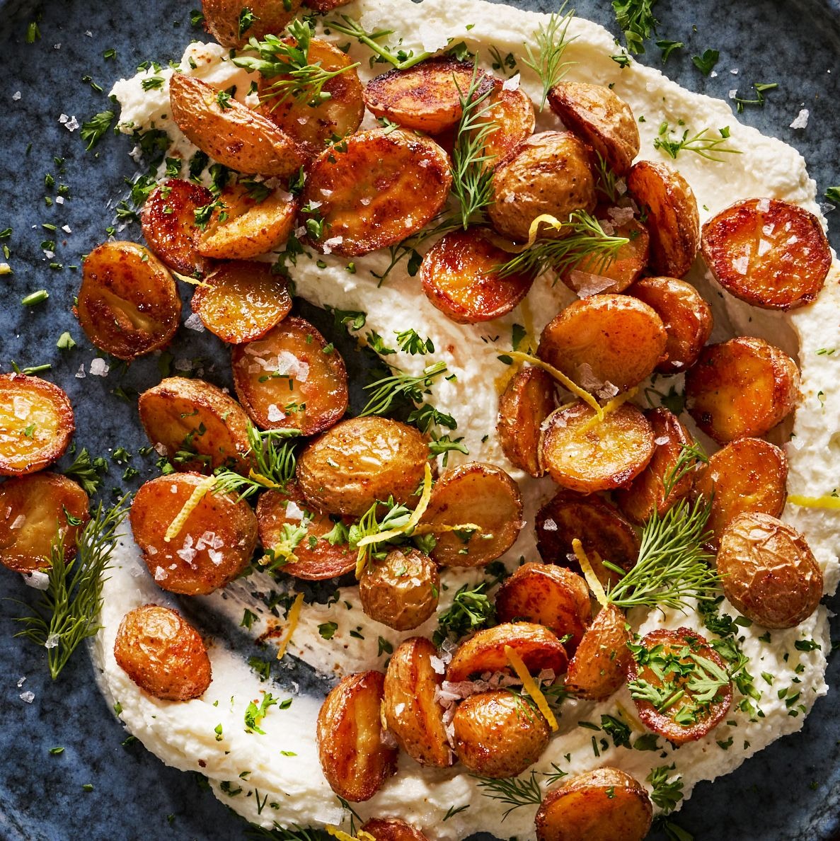 Crispy Roasted Potatoes & Creamy Whipped Feta Are The Perfect Pair