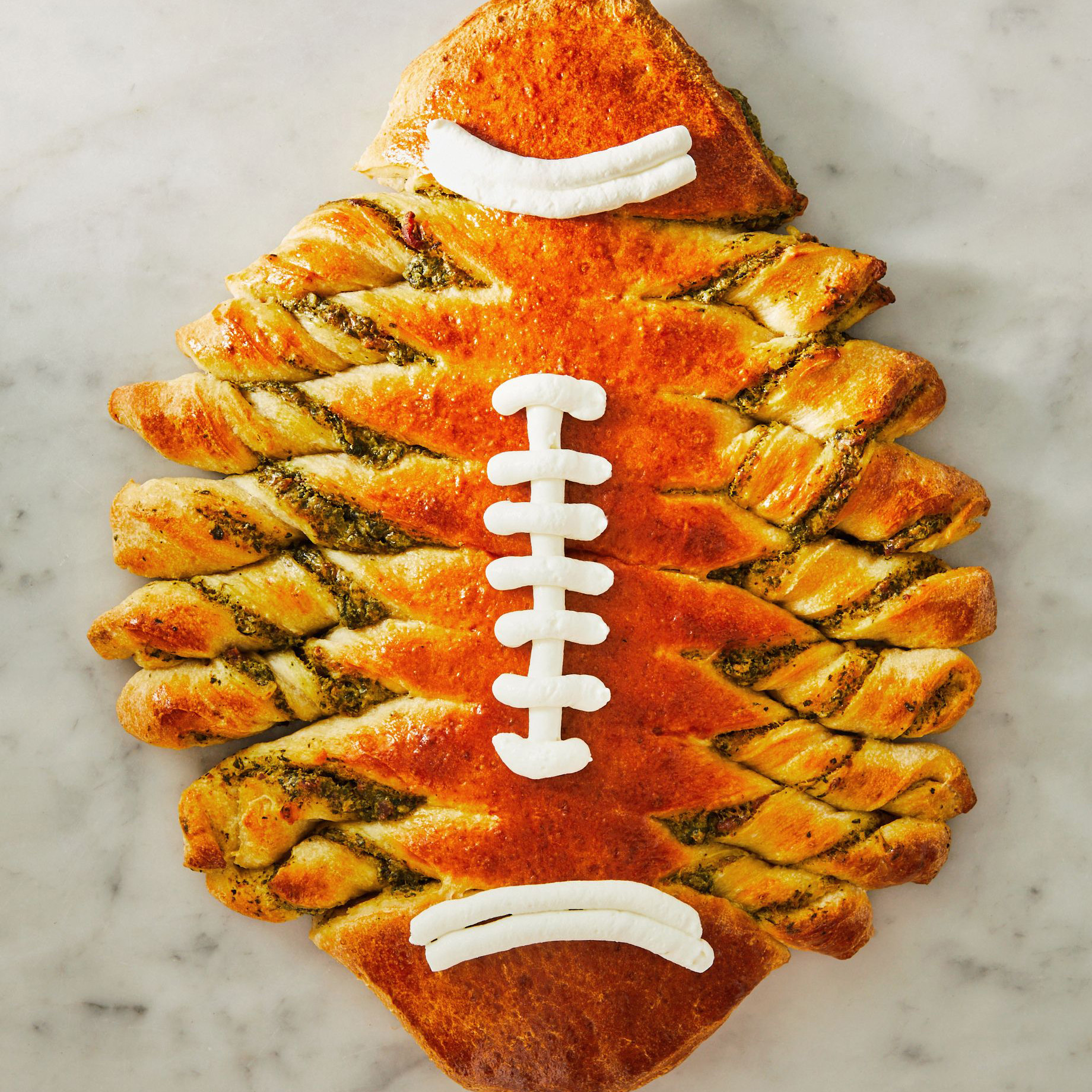 Pull-Apart Spinach-Artichoke Football