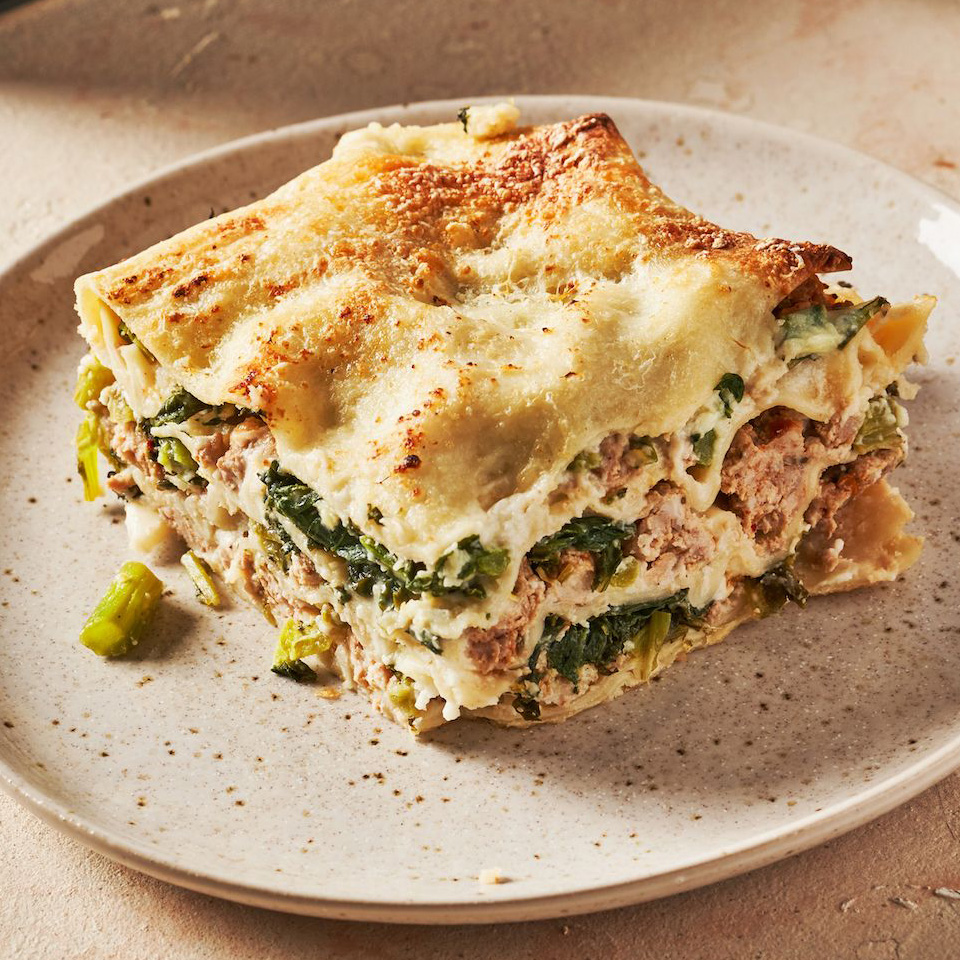 This Broccoli Rabe & Italian Sausage Lasagna Upgrades A Weeknight Classic