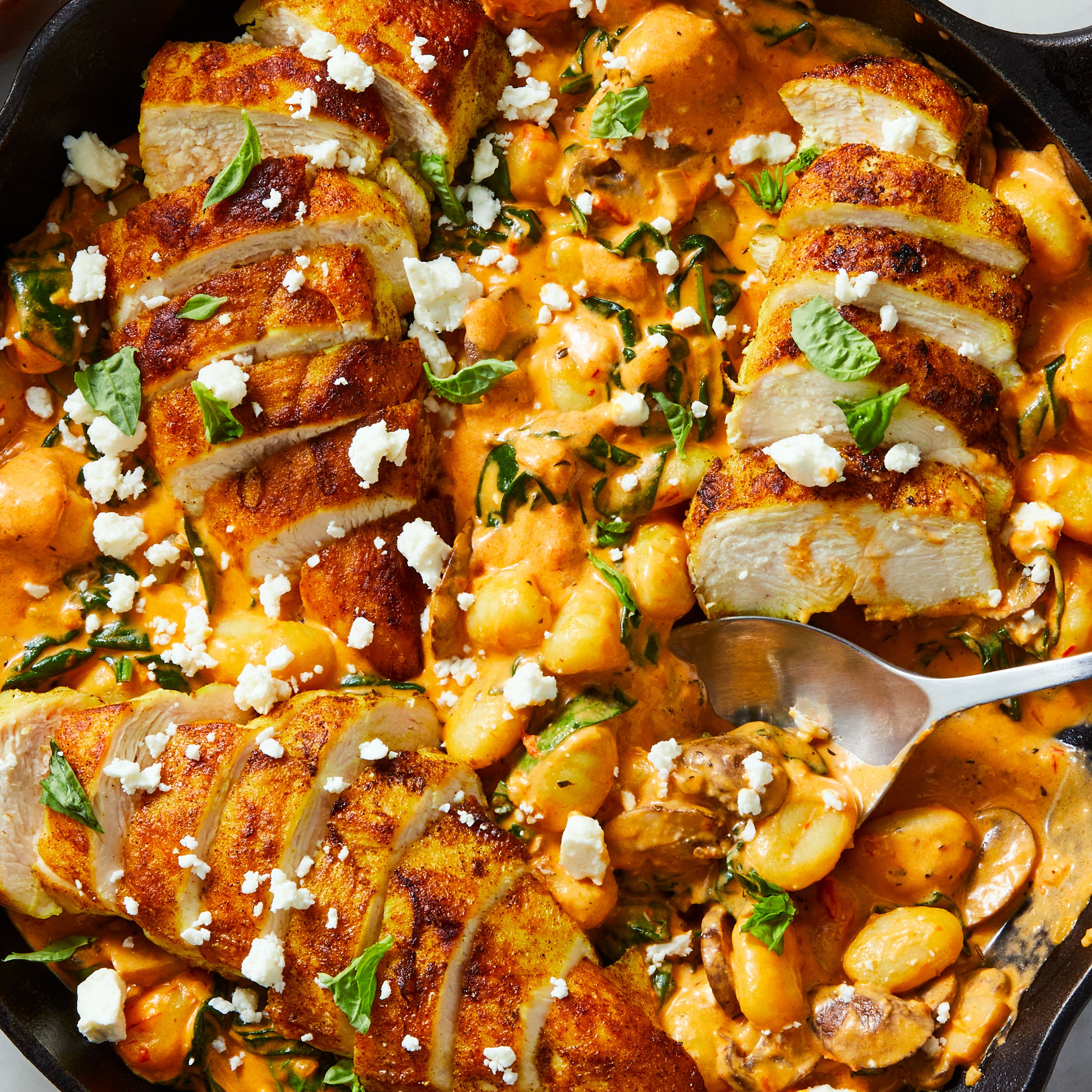 One-Pan Creamy Harissa Chicken & Gnocchi