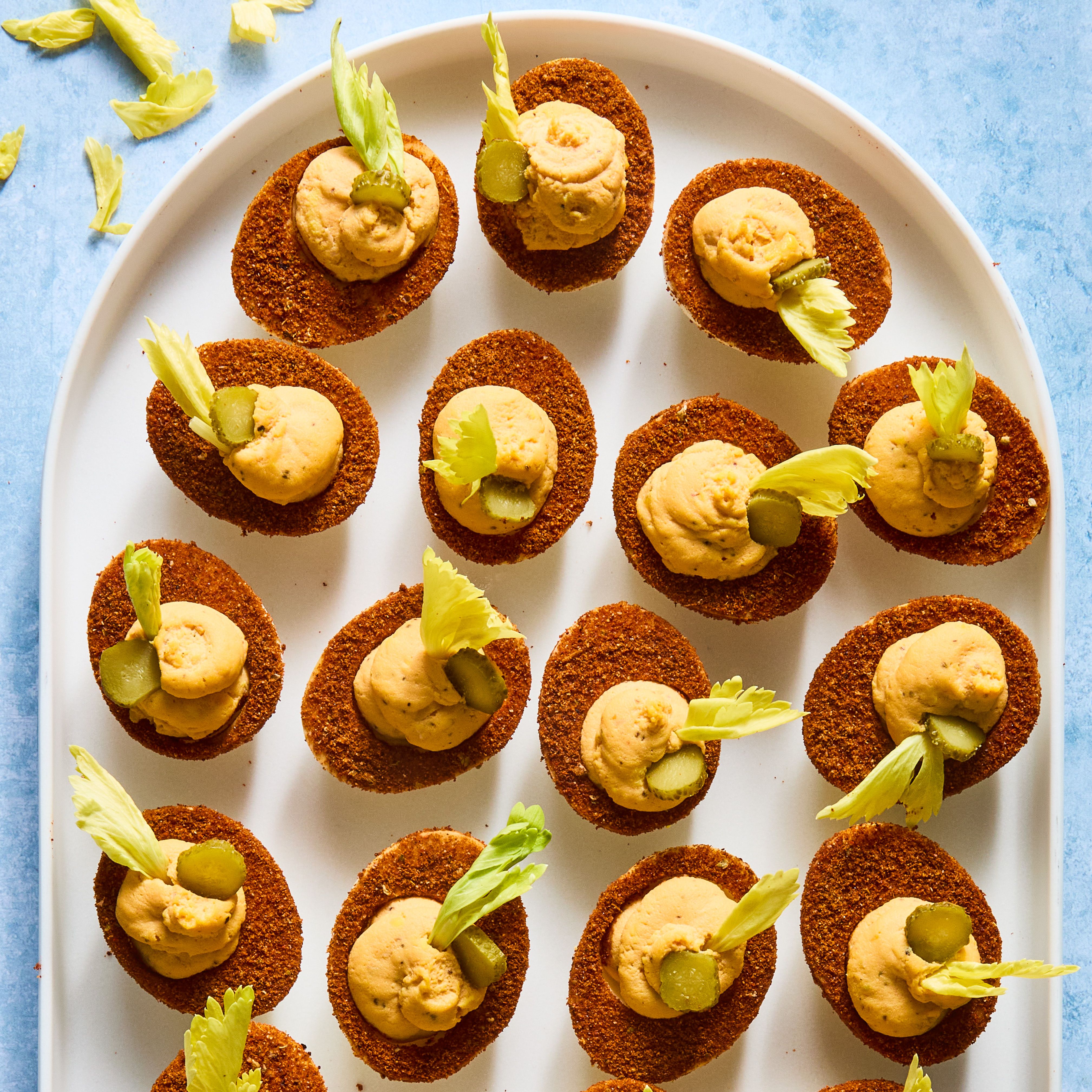 Everyone Begs Me To Bring These Bloody Mary Deviled Eggs To Brunch