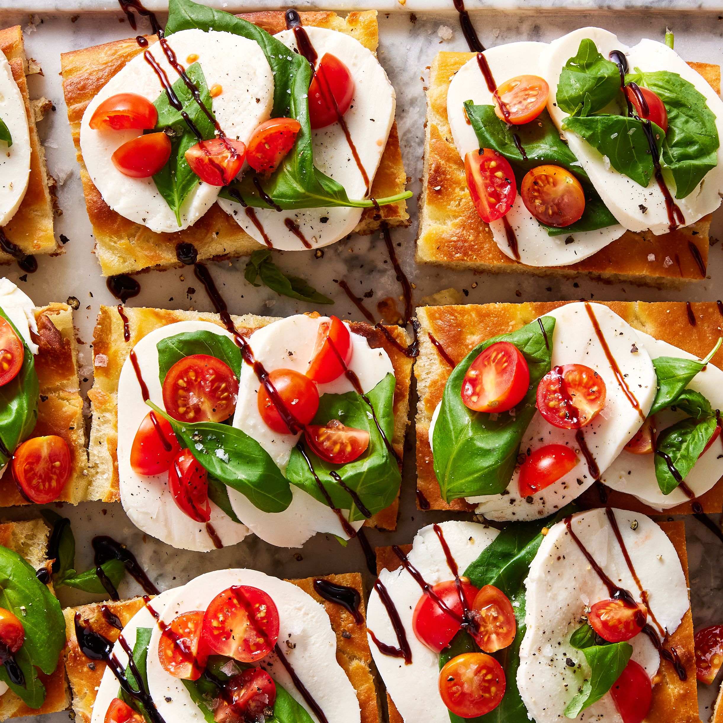 No-Knead Caprese Focaccia