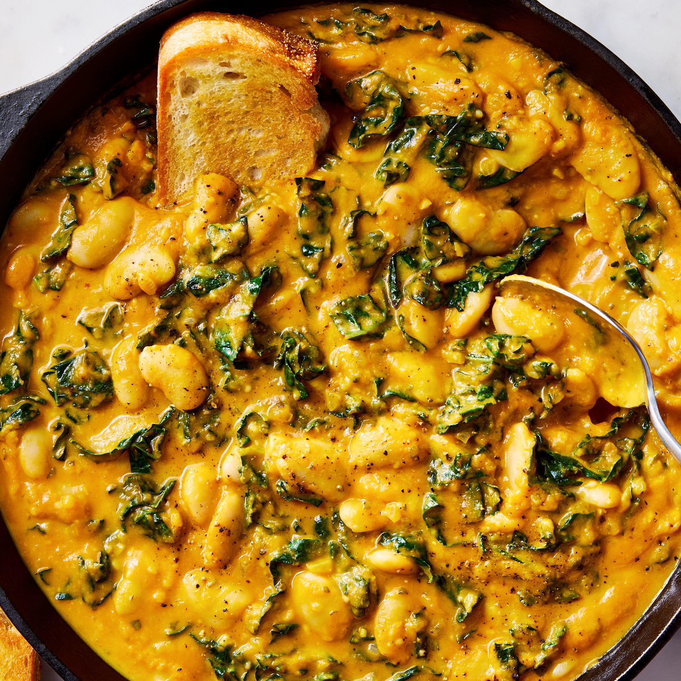 Creamy Pumpkin Beans & Greens