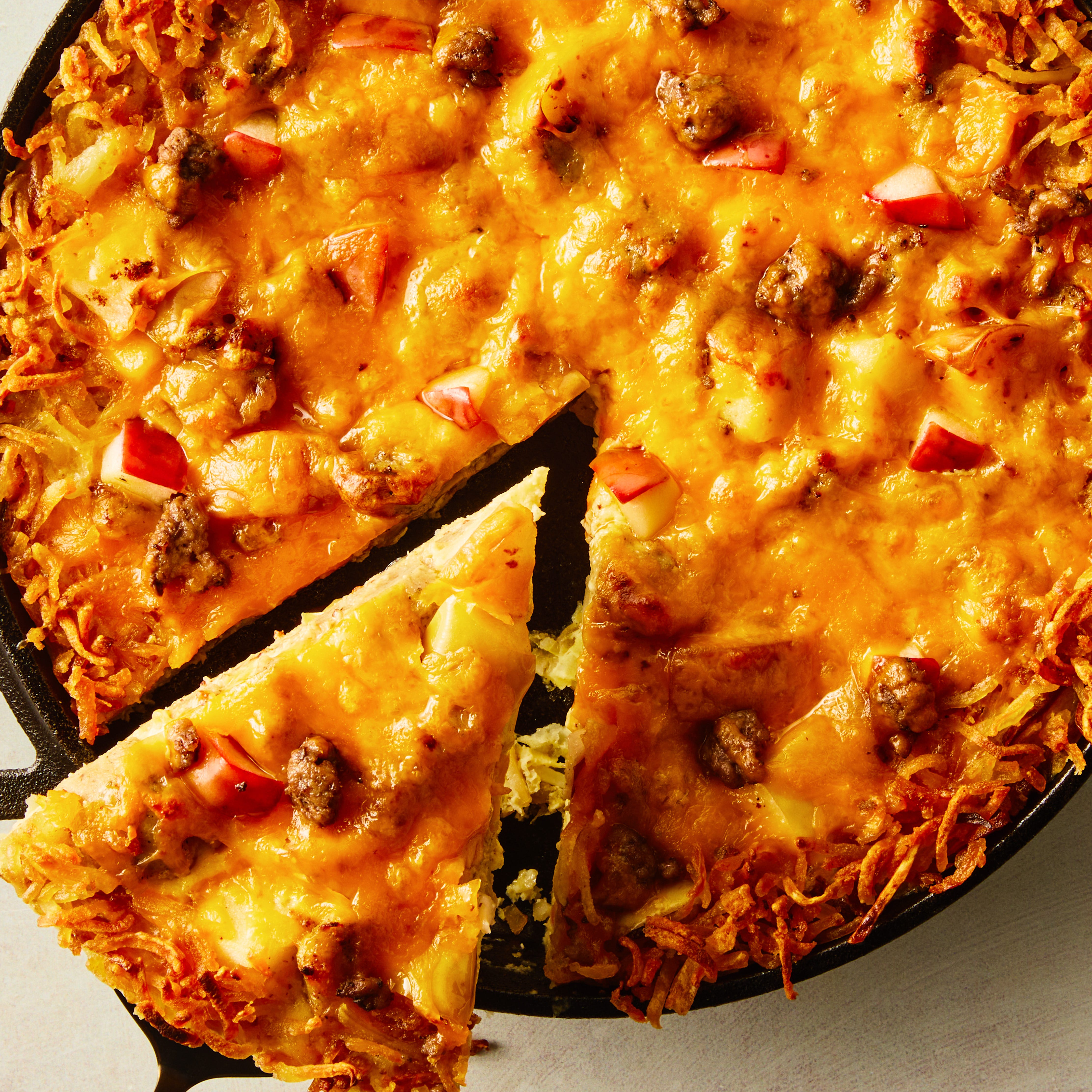 Apple, Sausage, Cheddar, Hash Brown Breakfast Bake