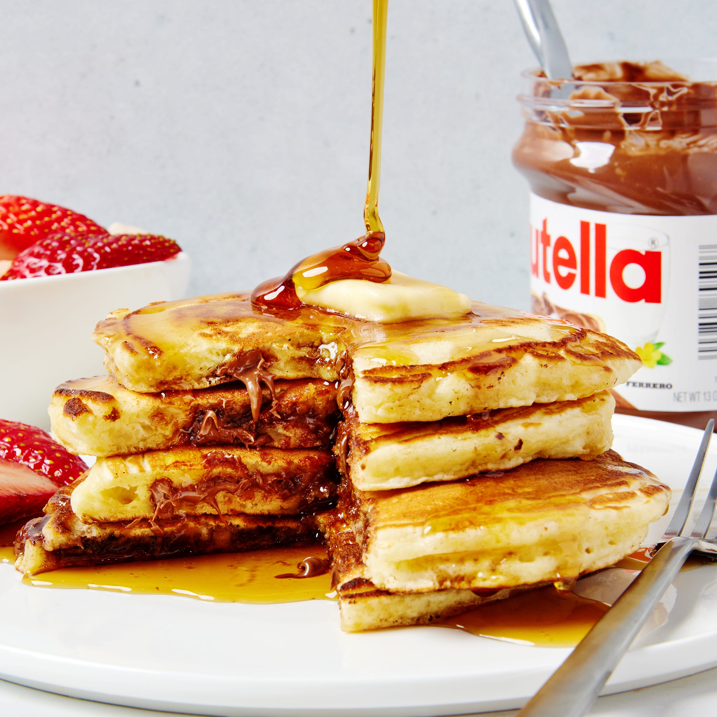 Nutella-Stuffed Pancakes