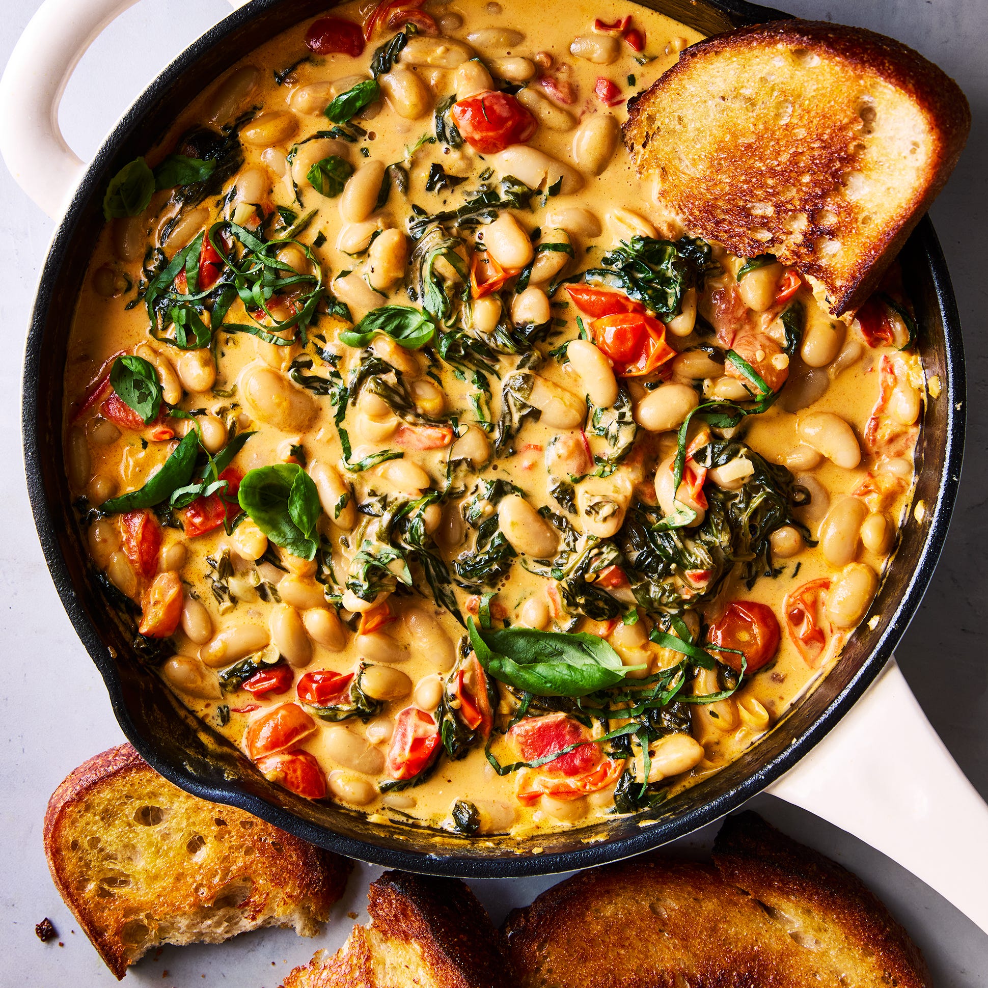 Creamy Tuscan White Bean Skillet