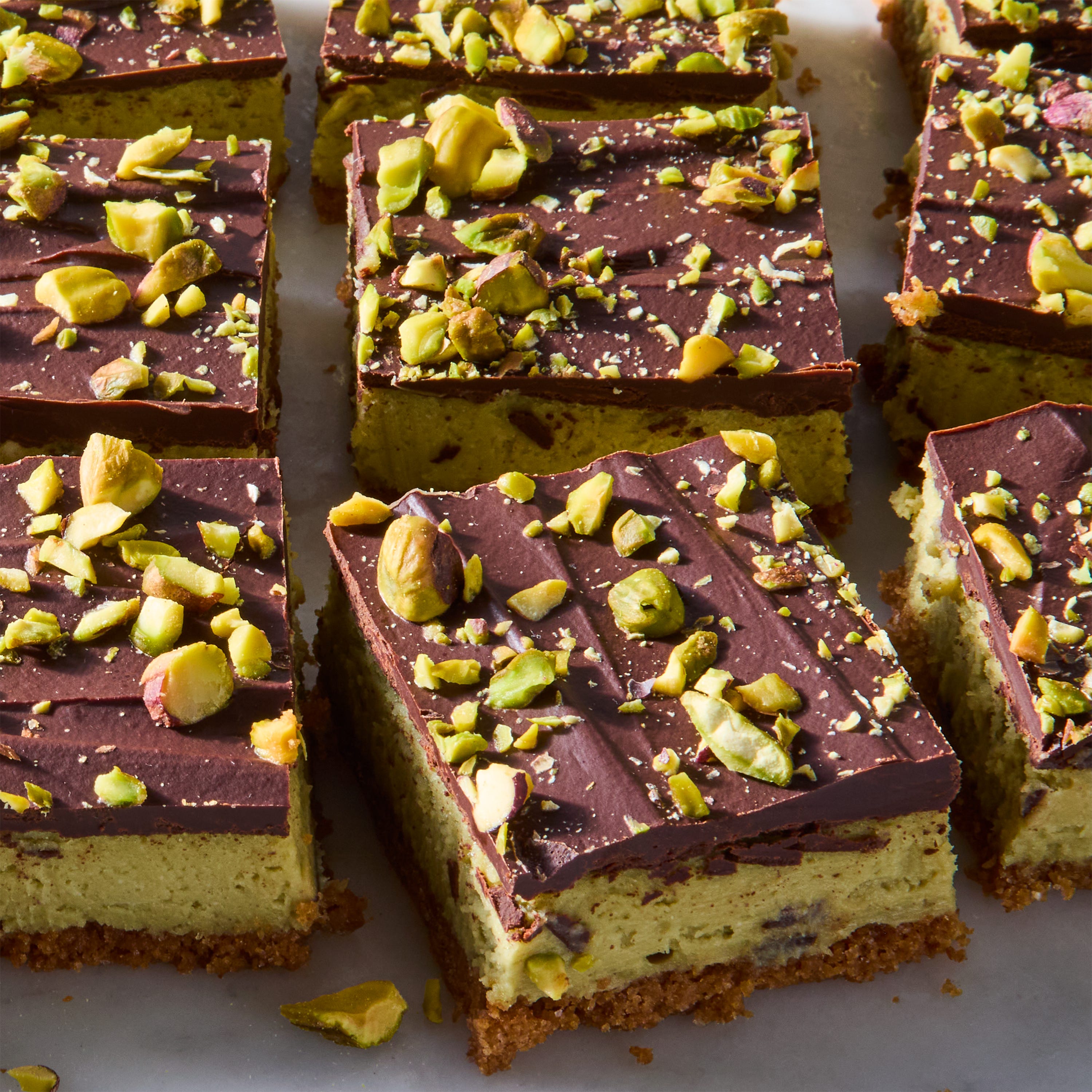 Pistachio Chocolate Cheesecake Bars Pistachio Chocolate Cheesecake Bars