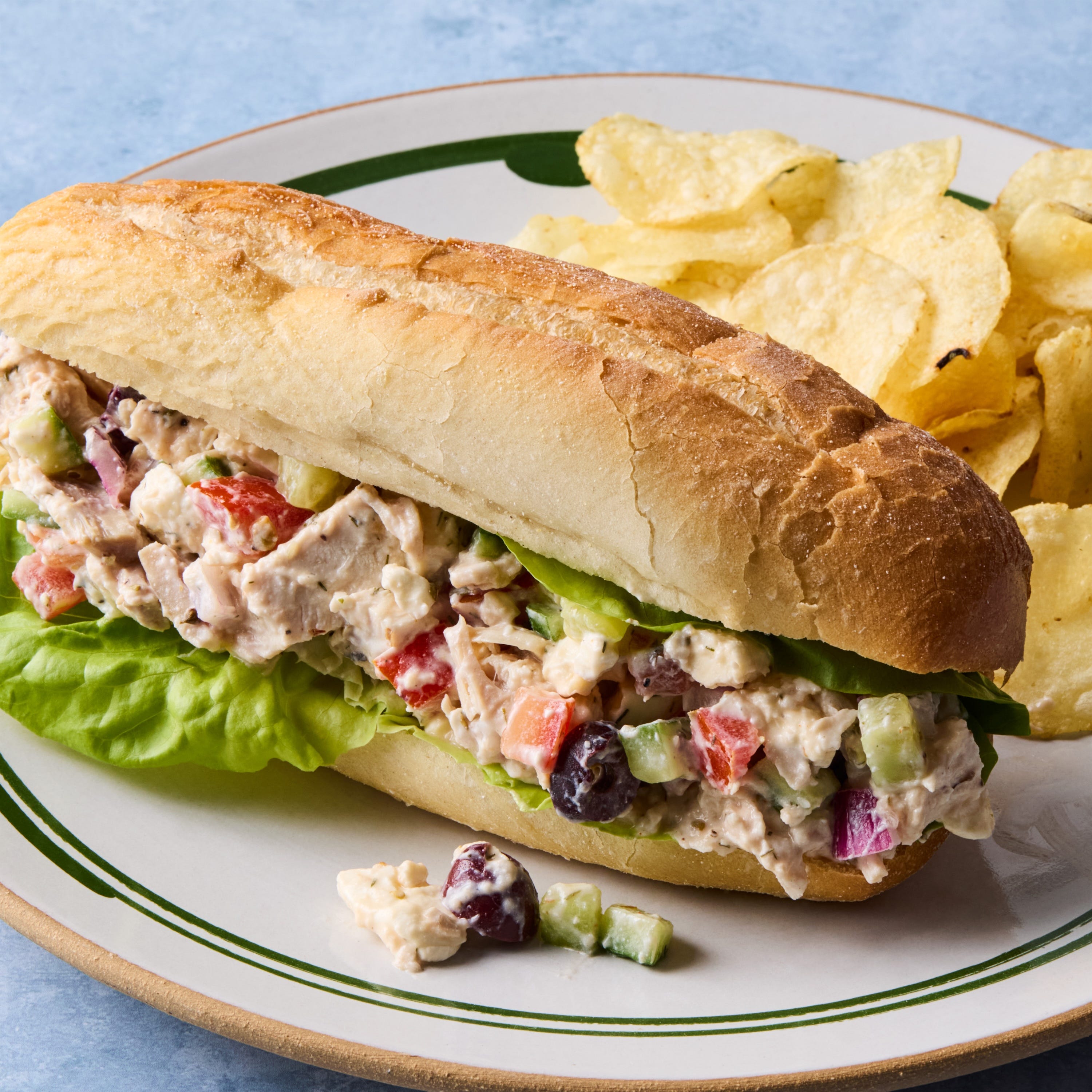Chopped Greek Chicken Salad Sandwich