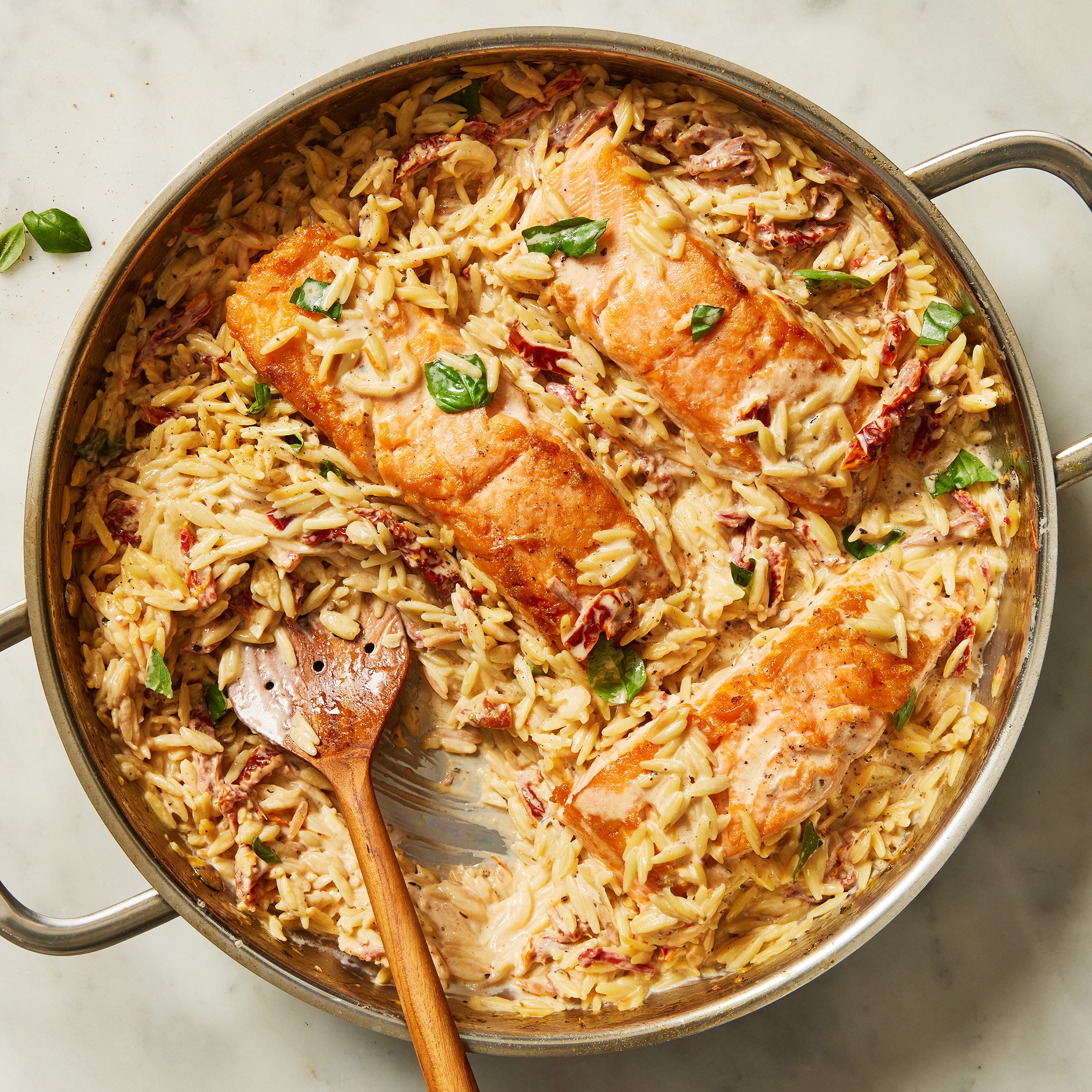 Creamy Sun-Dried Tomato Salmon & Orzo Creamy Sun-Dried Tomato Salmon & Orzo