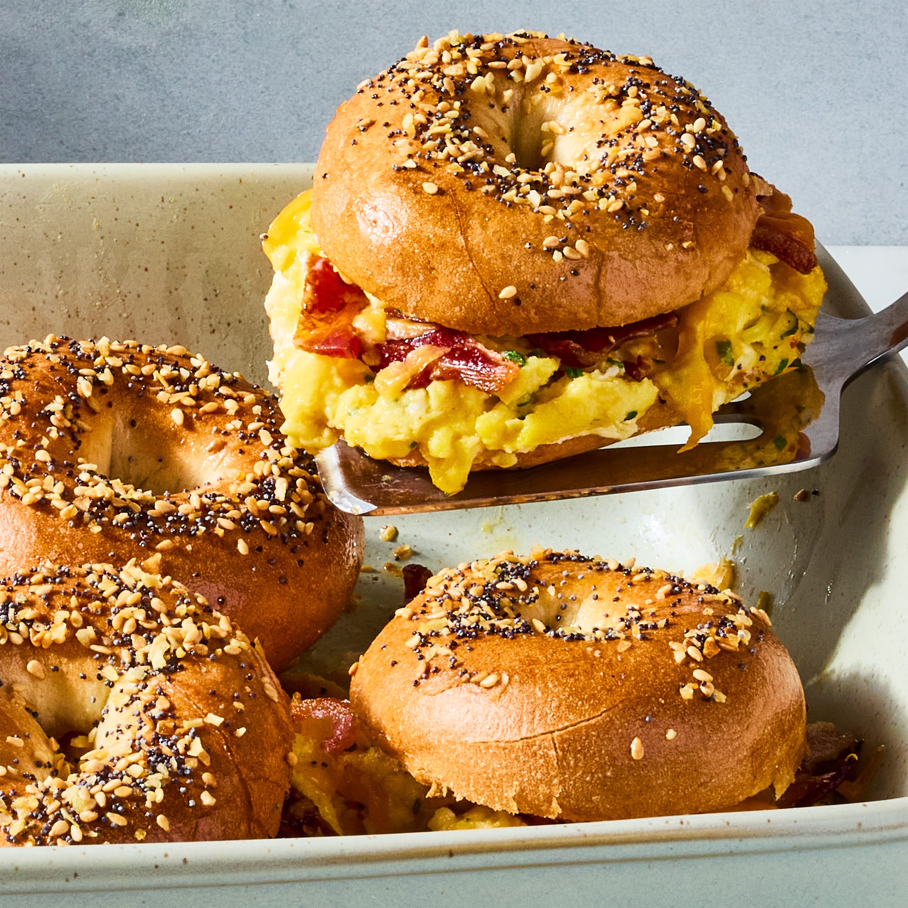 Bagel Breakfast Sliders Bagel Breakfast Sliders