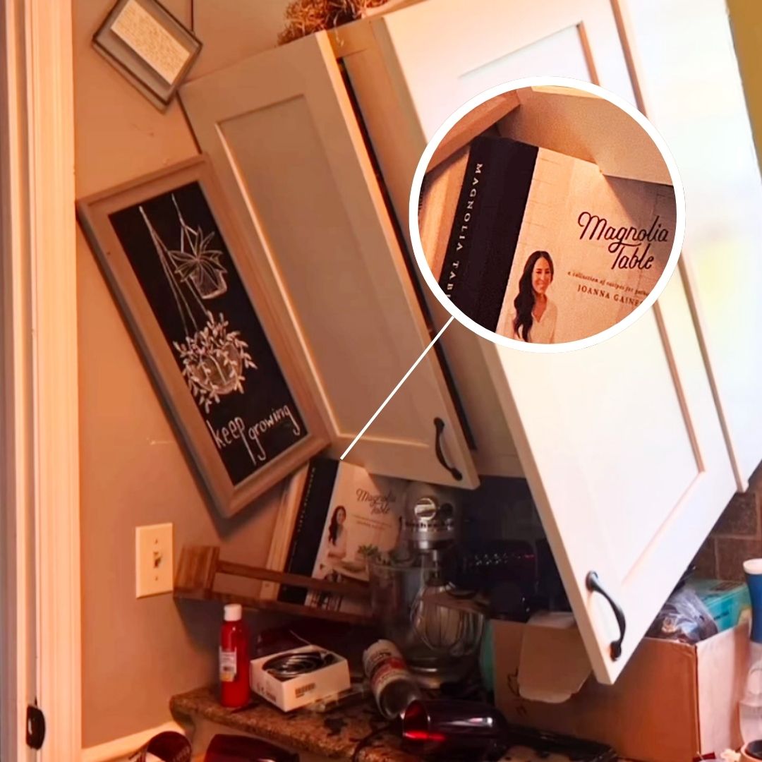 A Joanna Gaines Cookbook Miraculously Saves Cherished Family Heirlooms When Cabinet Falls