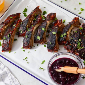 Oven-Baked Ribs With Blueberry Glaze