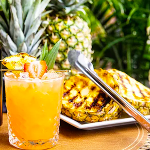 Bourbon Punch with Grilled Pineapple