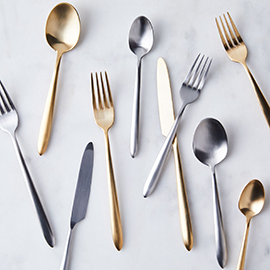 Brushed Stainless Steel Velo Flatware
