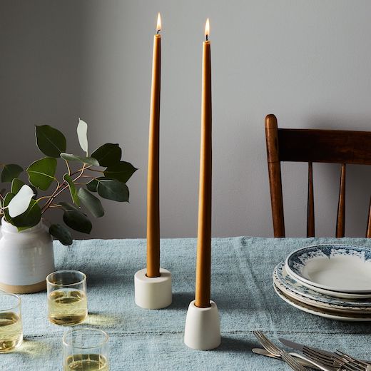 Petite Ceramic Taper Candle Holders 