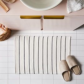 Modern Cotton Black & White Indoor Mats