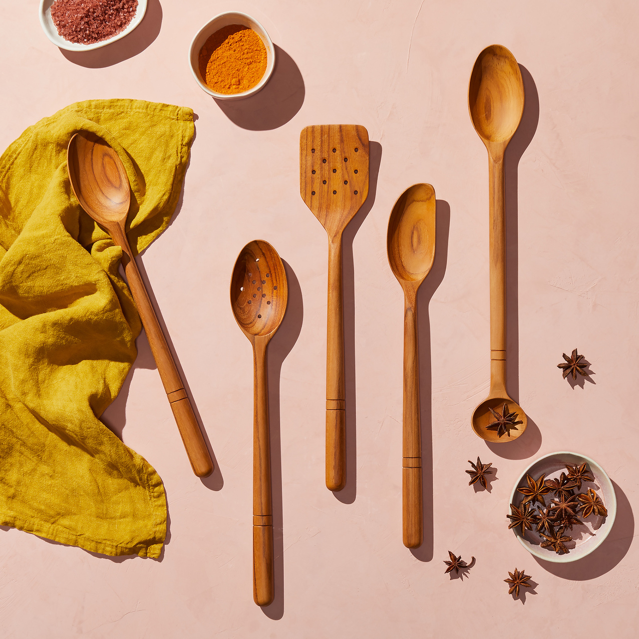 Five Two Wooden Spoons