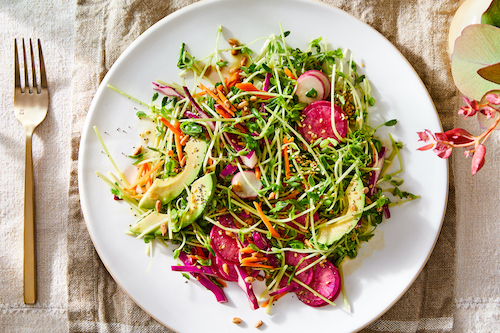 Simple Spring Salad With Crunchy Seeded Dressing 