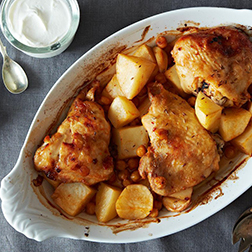 Extraordinary Marinated and Roasted Chicken, Potatoes, and Chickpeas