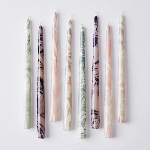 Hand-Marbled Taper Candles