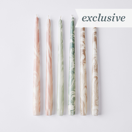 Hand-Marbled Taper Candles
