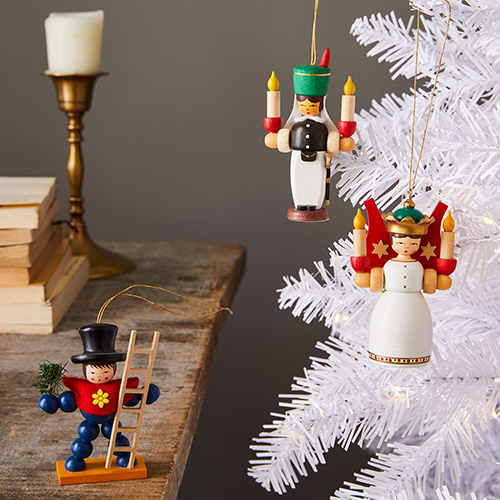 Handcrafted German Holiday Wooden Ornaments