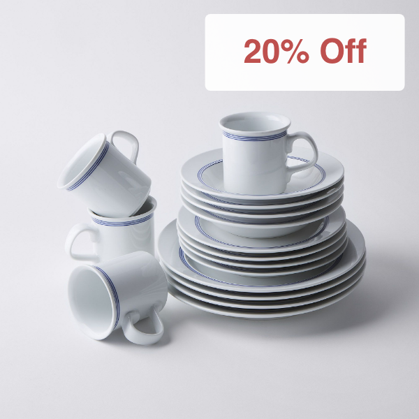 Dansk Cafe Blanc Stripe Porcelain Dinnerware