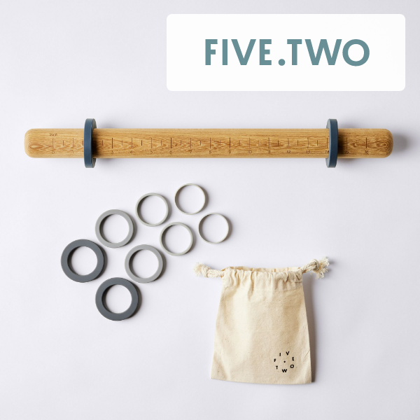 Five Two Adjustable Rolling Pin with Measuring Rings