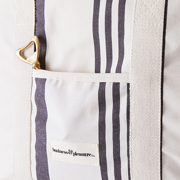 Vintage-Inspired Striped Canvas Cooler Tote Bag