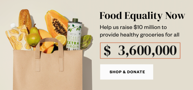 Food Equality Now. Shop and Donate.