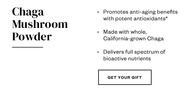 Chaga Mushroom Powder. Get your gift.