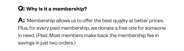 Why is it a membership?