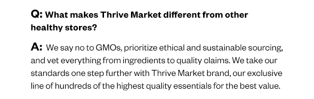 What makes Thrive Market different than other healthy stores?