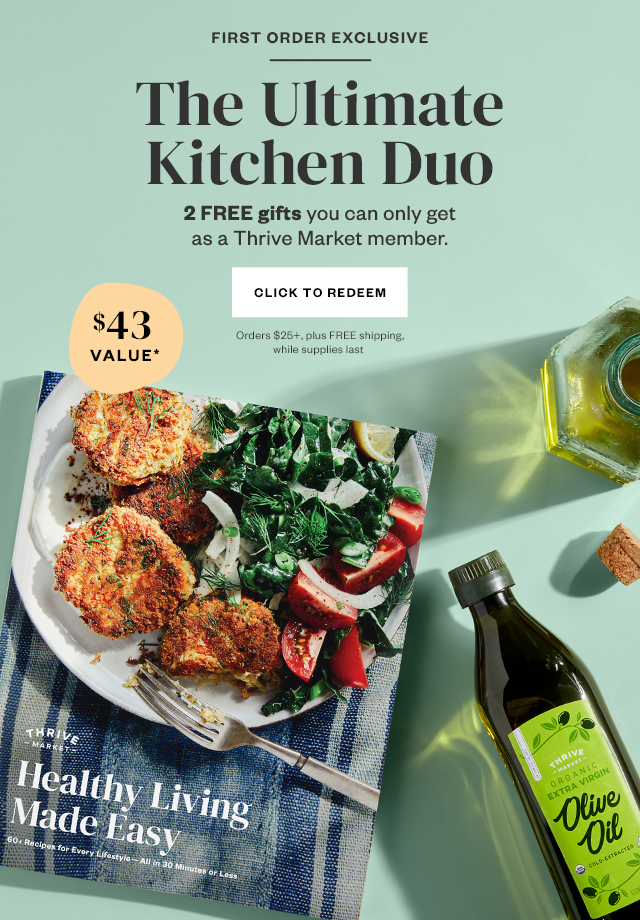 The Ultimate Kitchen Duo. Orders $25+, plus FREE shipping, while supplies last.