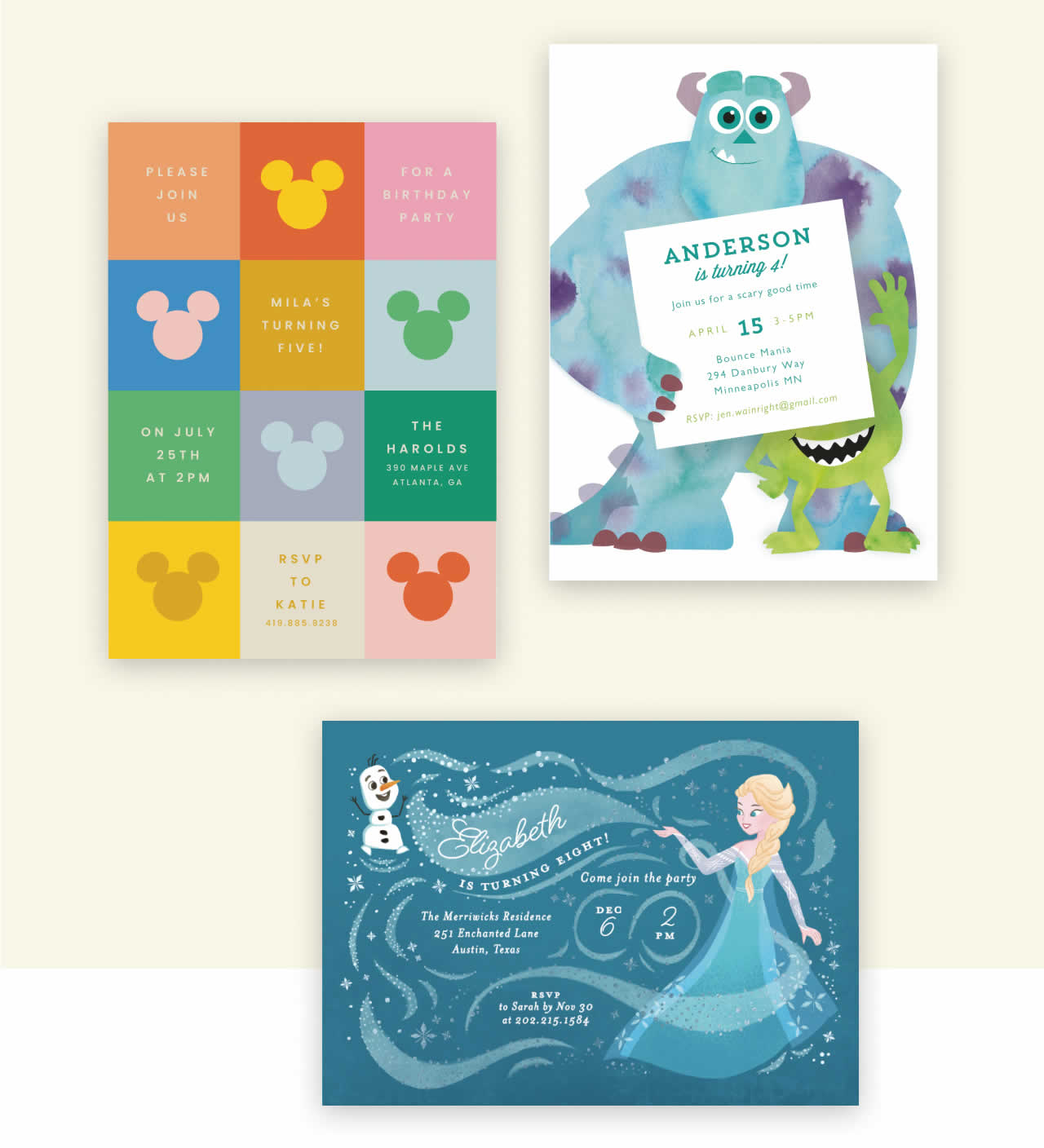 Vibrant Disney Mickey, Disney and Pixar's Monster Party,…