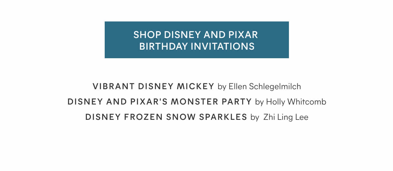 Shop Disney and Pixar Birthday Invitations