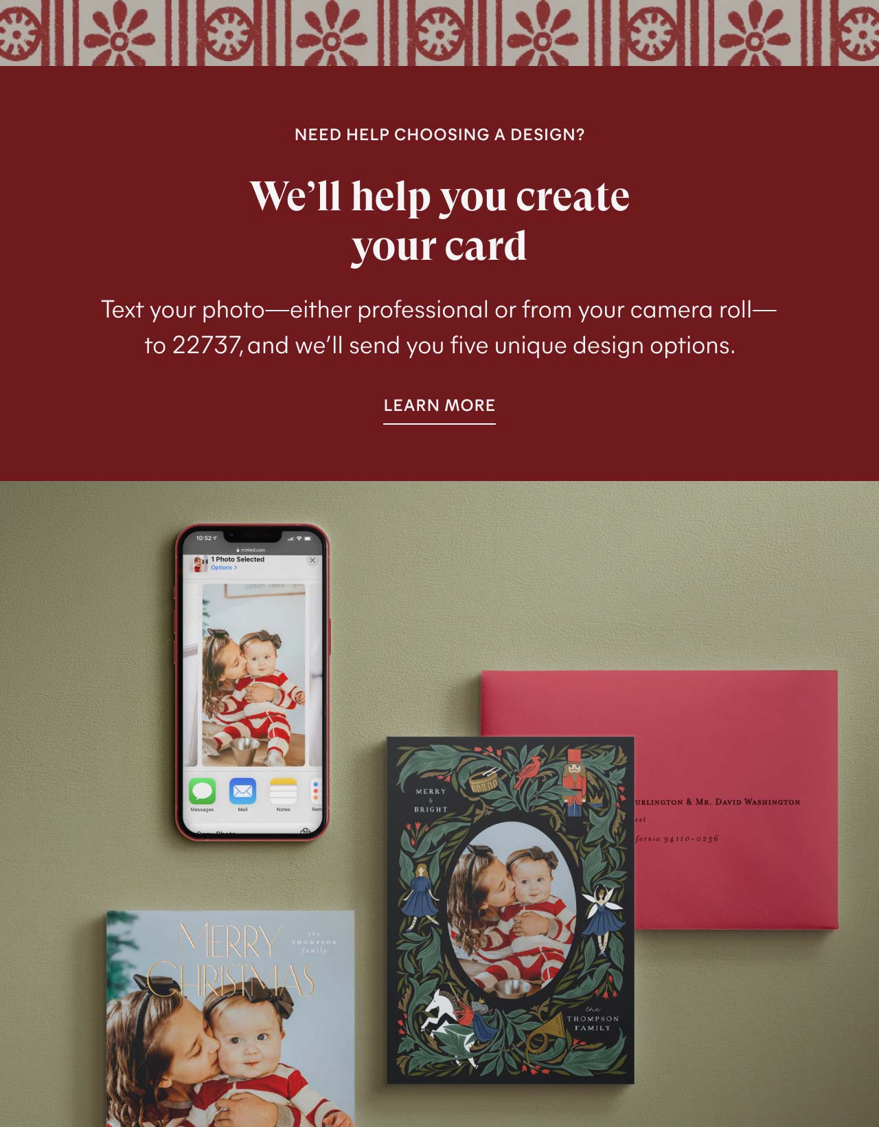We'll hel you create your card