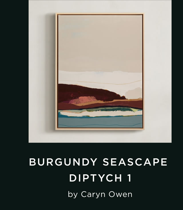 Burgundy Seascape Diptych 1