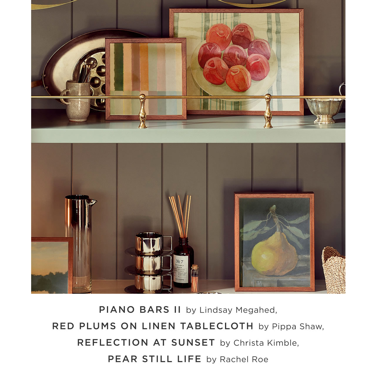 Piano Bars II, Red Plums on Linen Tablecloth,…