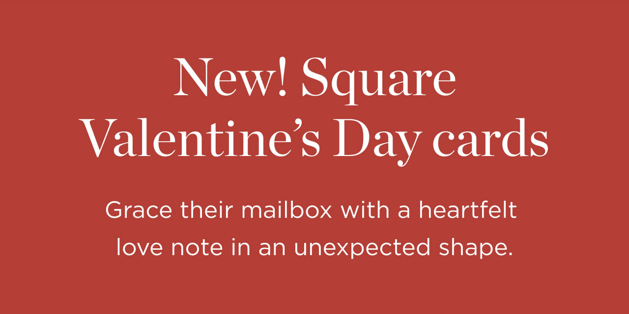 New! Square Valentine's Day Cards