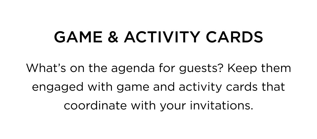 Game & Activity Cards