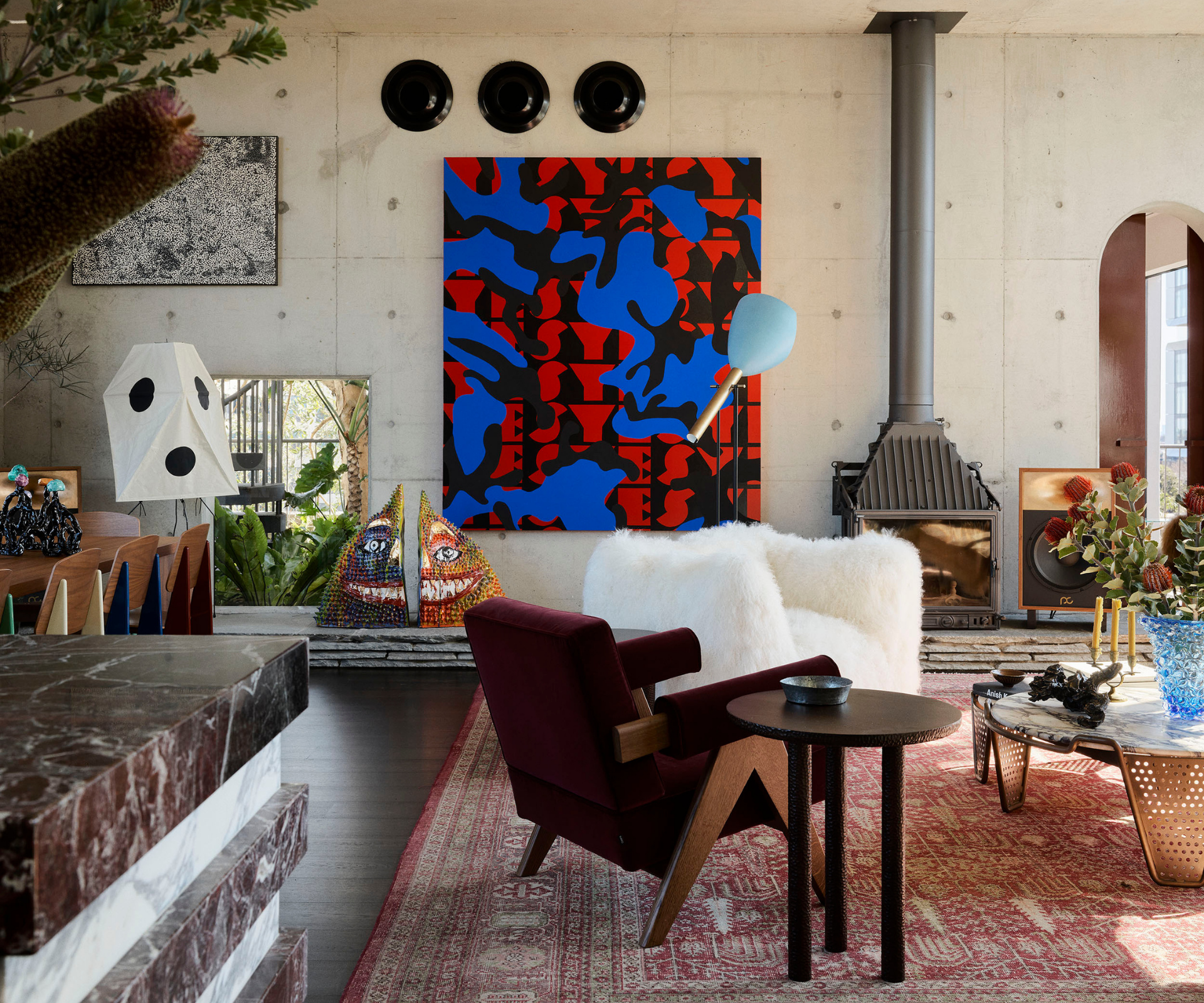 Inside a Sydney penthouse layered with colour and texture