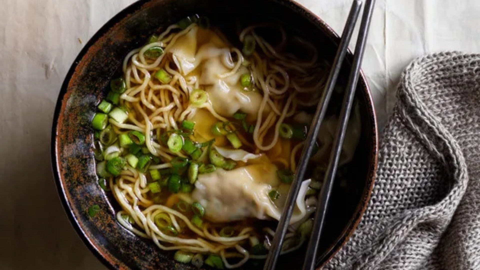 Chicken noodle soup with dumplings