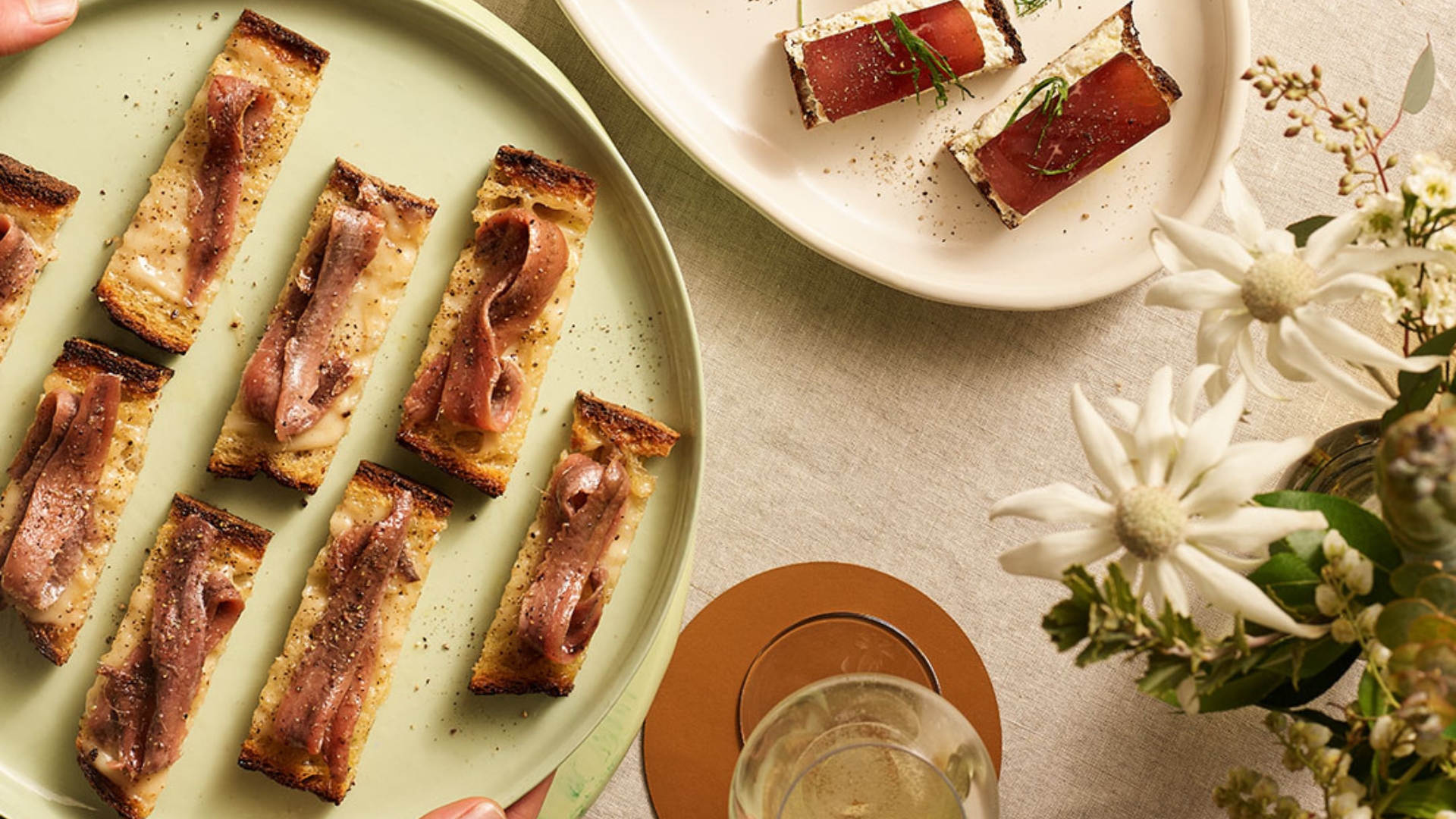 Neil Perry's anchovies and roast garlic on toast