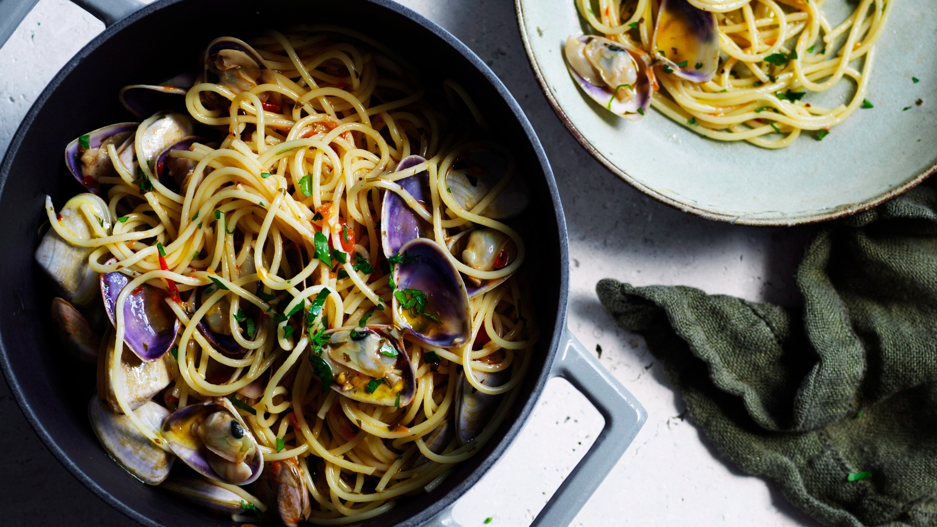 Dinner tonight: Spaghettini with pipis