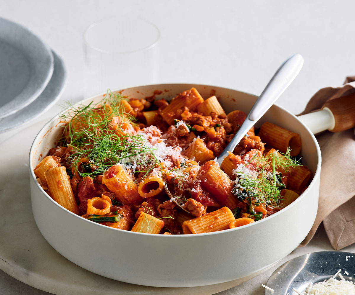 New recipe to try: Rigatoni with quick sausage ragù