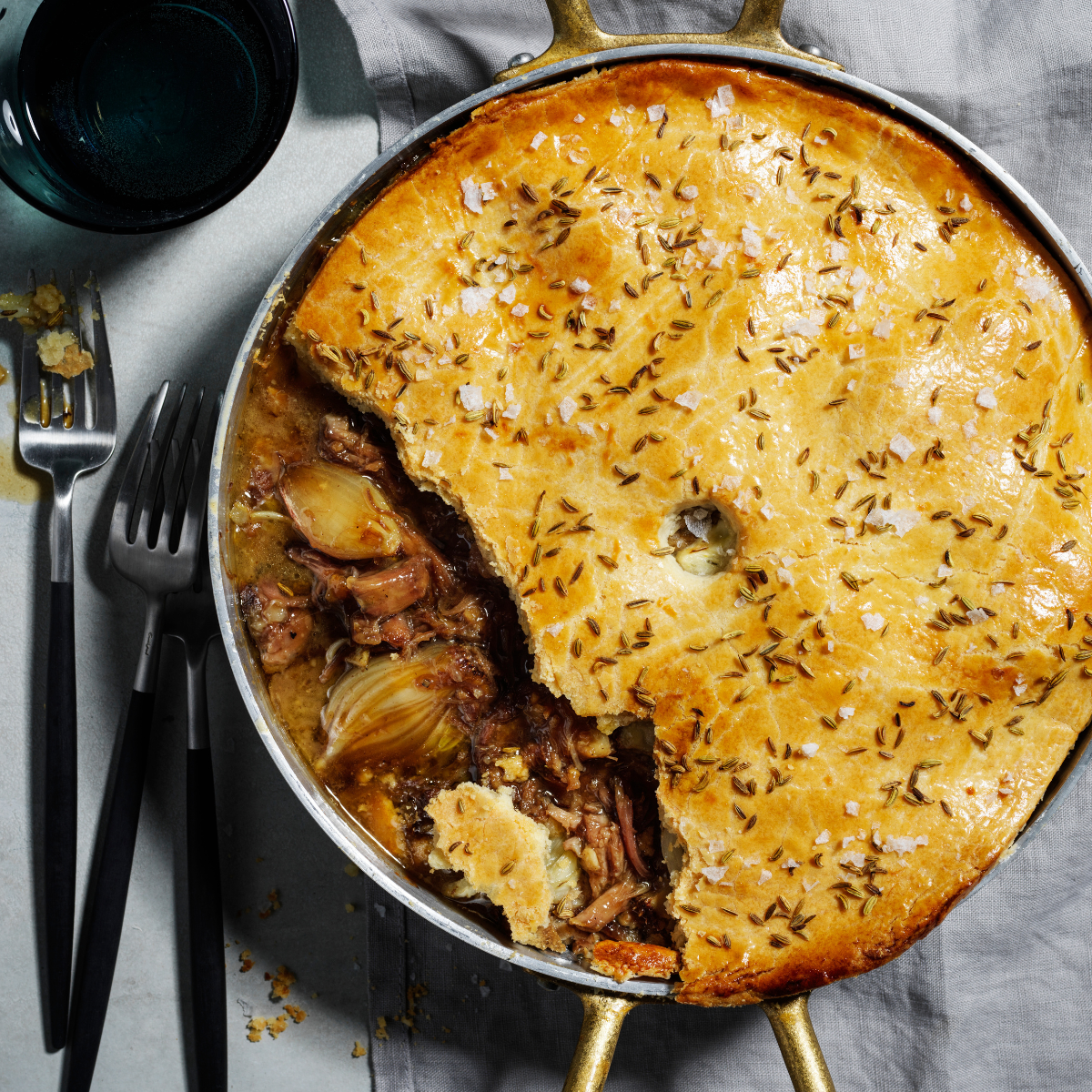 A hearty lamb, fennel and Manchego pie