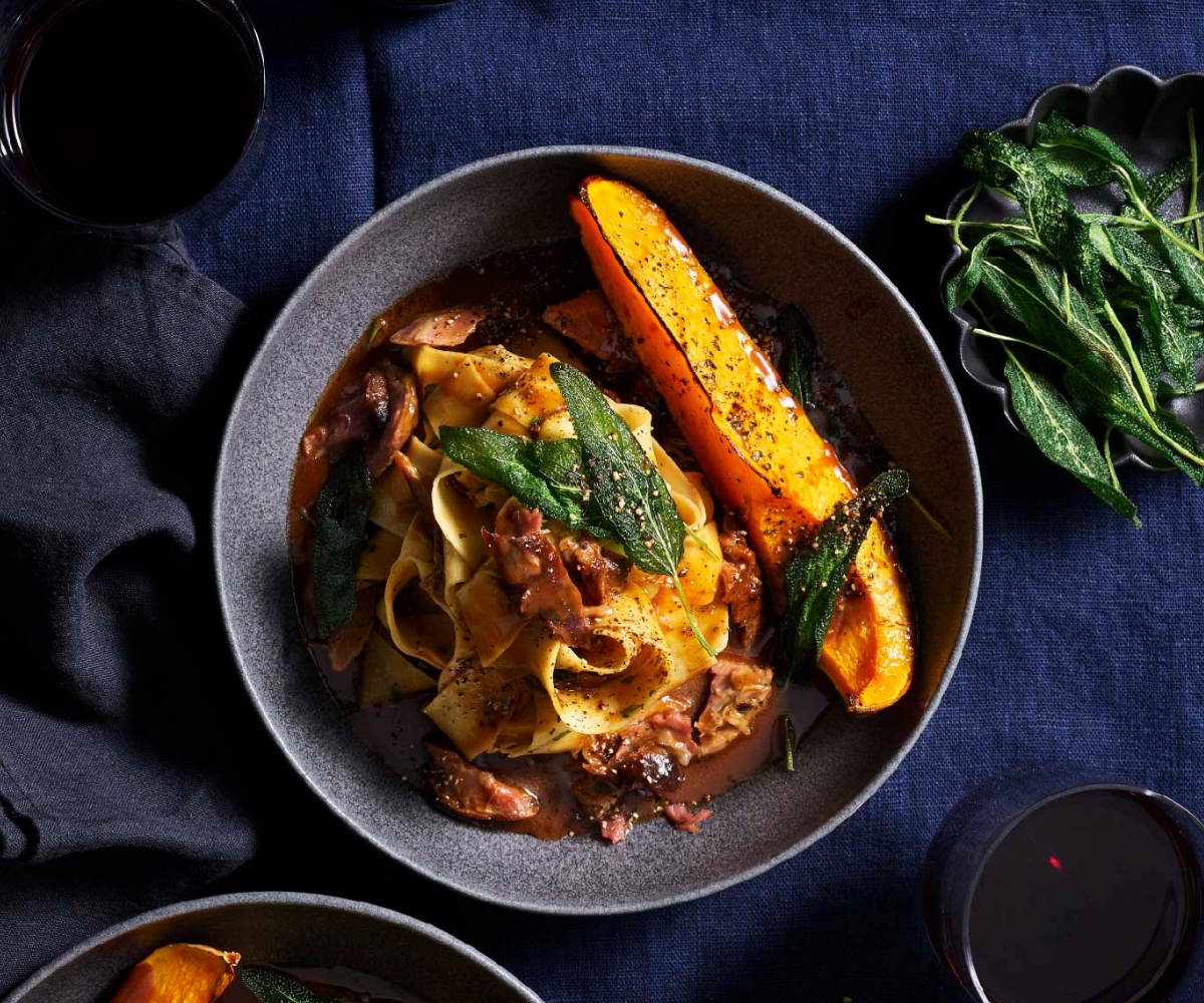 Lamb ragù pappardelle with butternut pumpkin