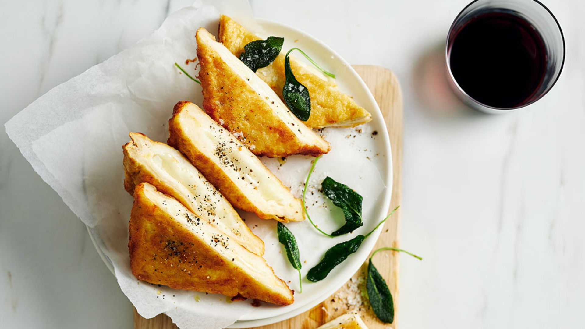 This carrozza is an elevated take on a grilled cheese