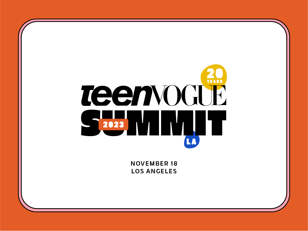 Graphic promoting the date and location of Teen Vogue Summit 2023